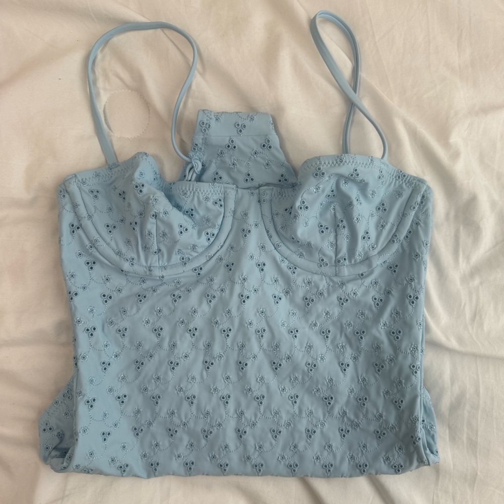 J. Crew Sky Blue Tank Swimsuit